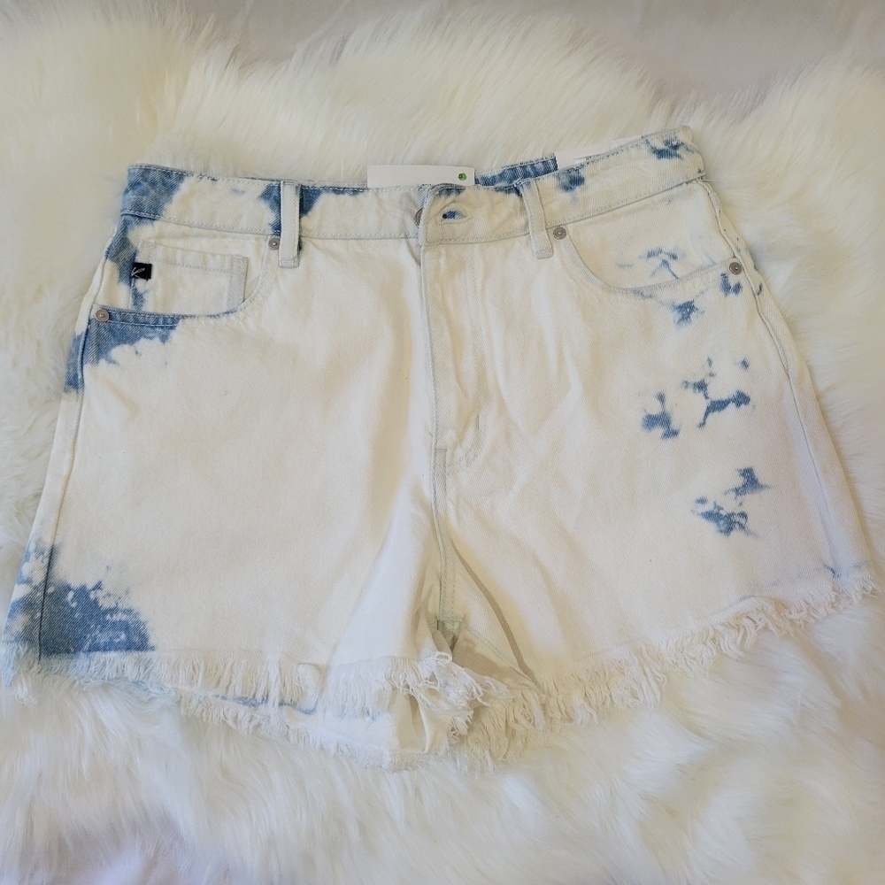 Kancan Stylish White and Blue Women's Denim Shorts - Picture 1 of 8